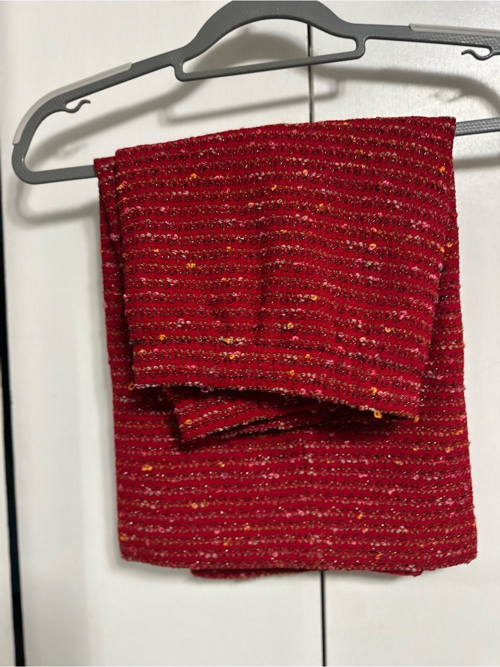 St. John Red Speckled Knit Pencil Skirt